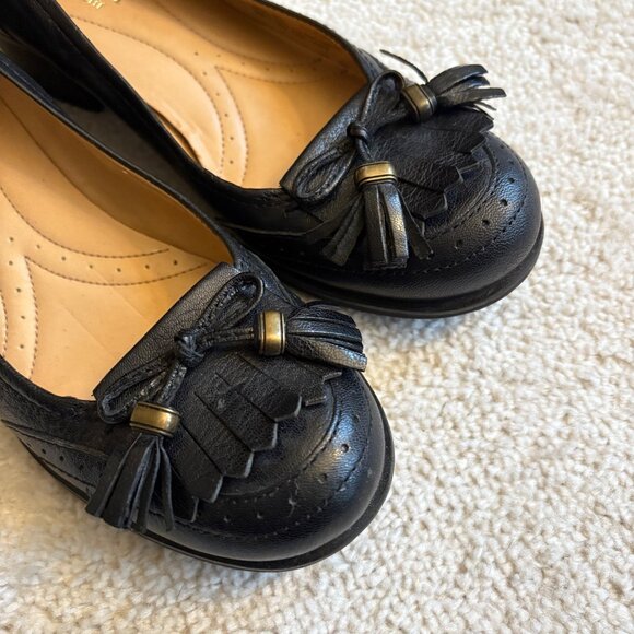 Naturalizer Leather Tassel Loafers Vintage-Classic Comfort Slip-On Heels Sz 5.5 - Picture 2 of 8